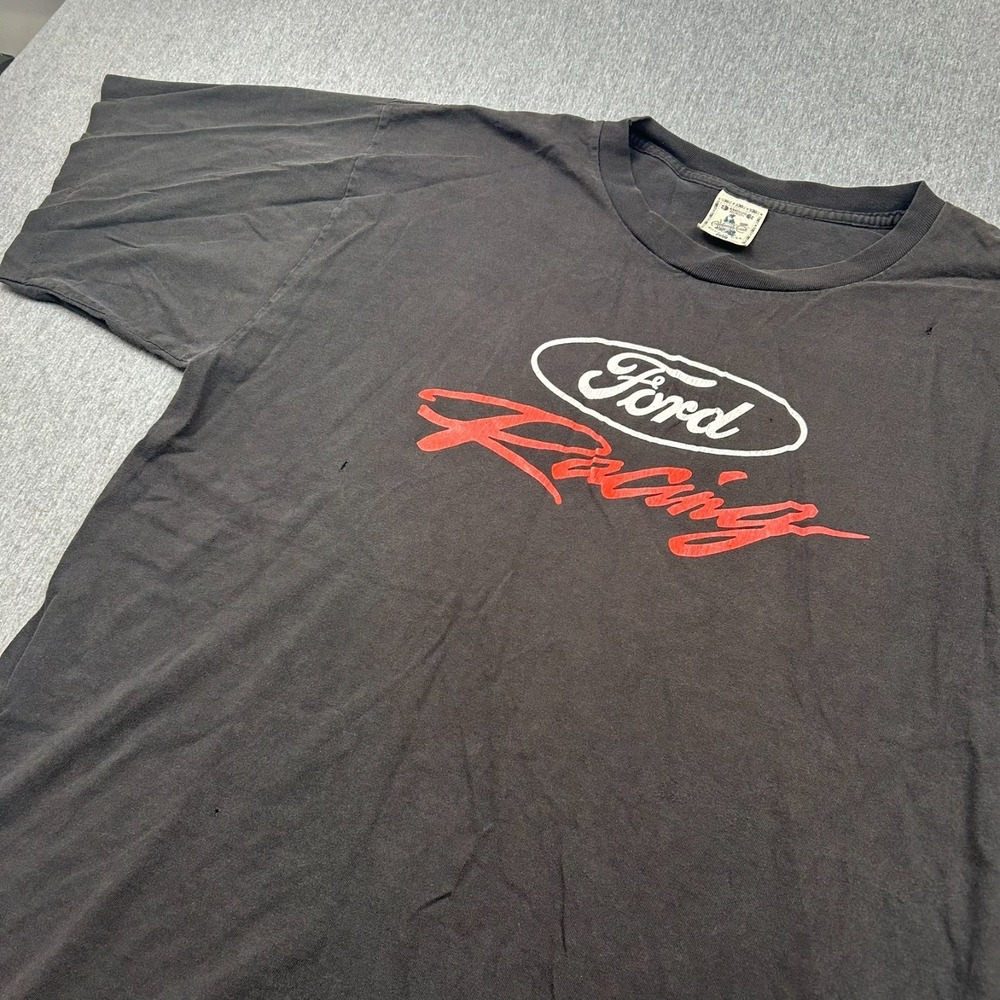 Alore Ford Racing Single Stitch Short Sleeve Tshirt Mens XXL Black USA *HOLES*